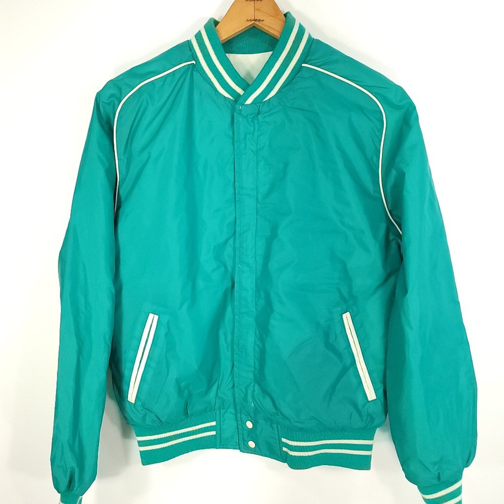 Vtg Outreach Jacket Men's Large Zip Front Long Sleeve Reversible Multicolor